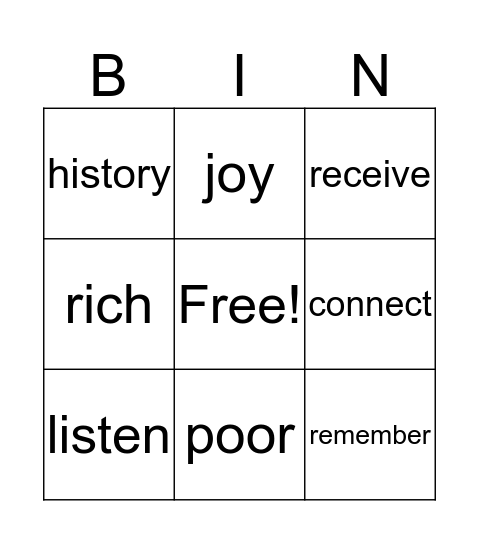 BINGO Card