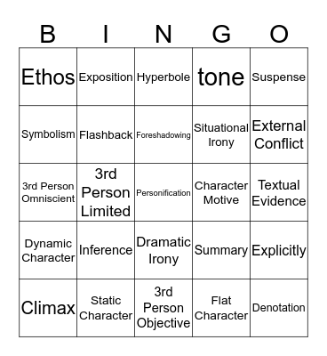 Vocab 1 Bingo Card