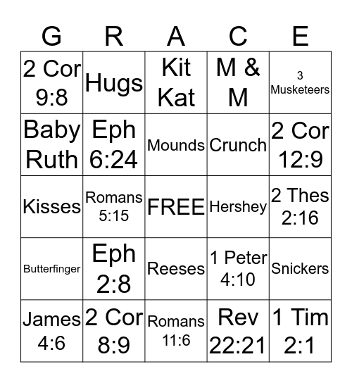 New Hope Baptist Church Bingo Card
