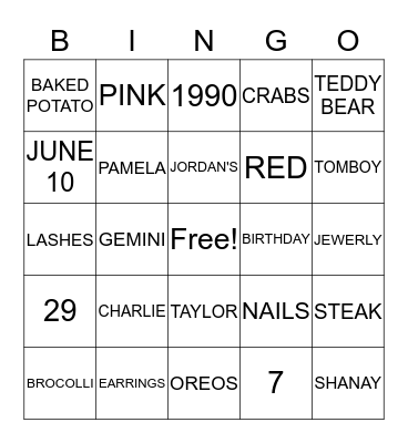 Bingo Card
