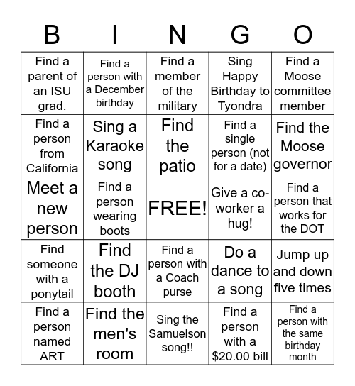 FIND IT! Bingo Card