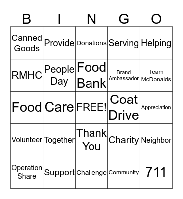 People Day BINGO Card