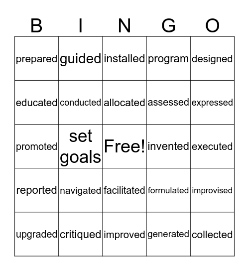 Therapy Bingo Card