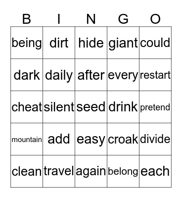 1st and 2nd Grade Test Practice Bingo Card