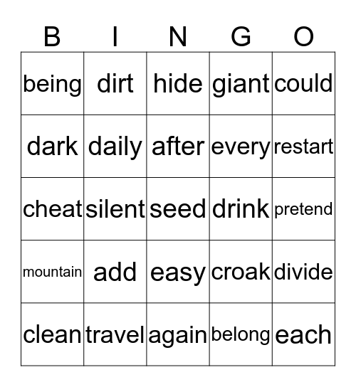 1st and 2nd Grade Test Practice Bingo Card