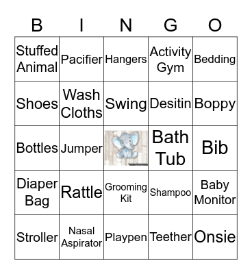Ashley's Baby Shower Bingo Card