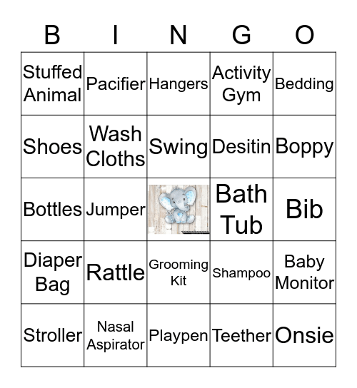 Ashley's Baby Shower Bingo Card