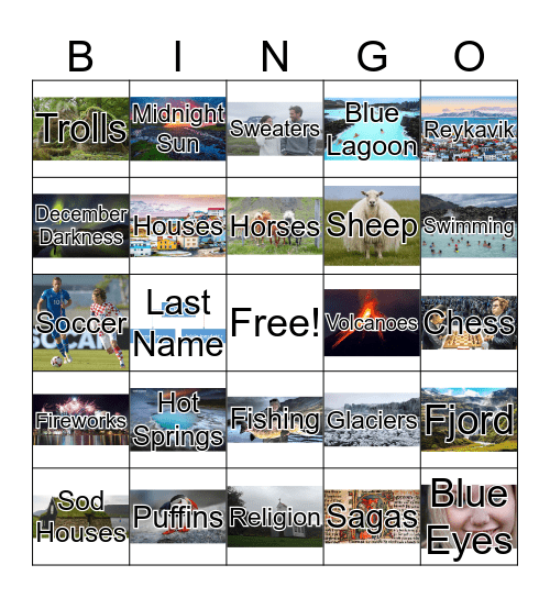 ALL ABOUT ICELAND Bingo Card