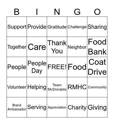 People Day BINGO Card