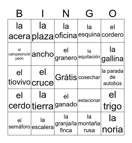 Capítulo 8 - El campo y la ciudad Bingo Card