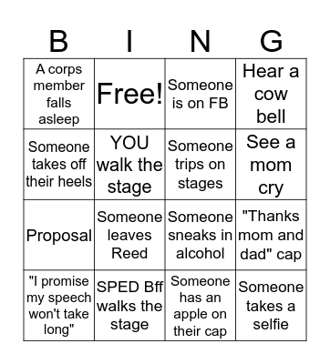 Graduation Bingo  Bingo Card