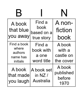 Reading Bingo Card