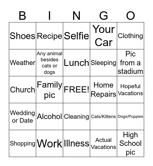 CFHS Bingo Card