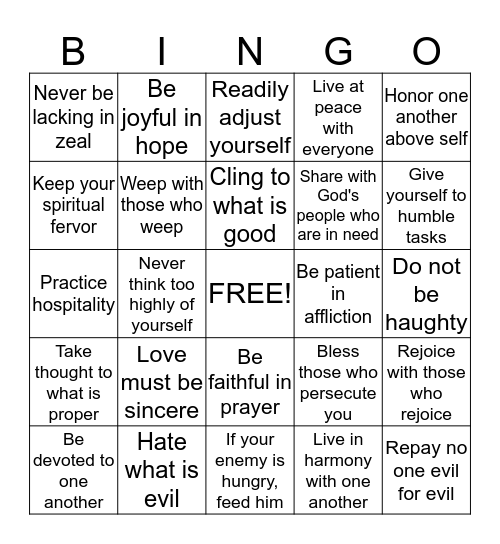 Preach the Gospel, and when necessary, use words Bingo Card