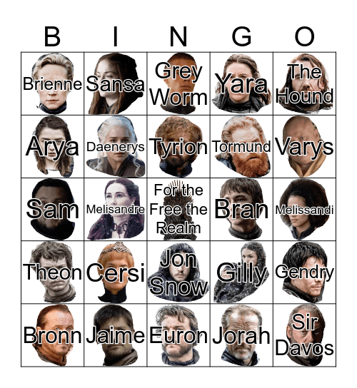 Game of Bingo Deaths Bingo Card