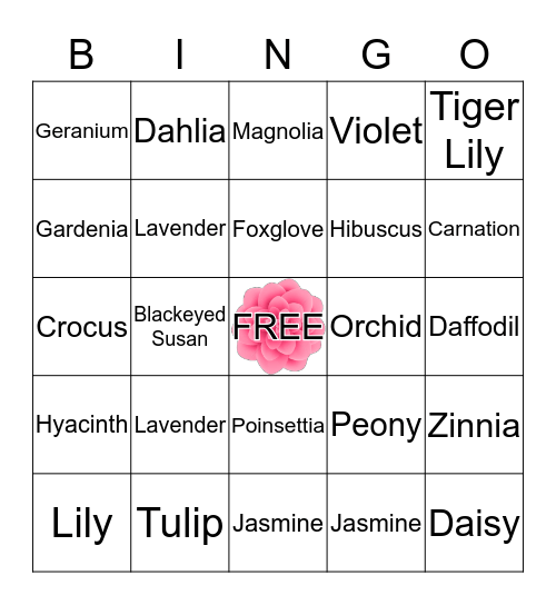 Church of Peace Mother/Daughter Banquet Bingo Card