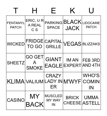 KU BINGO Card