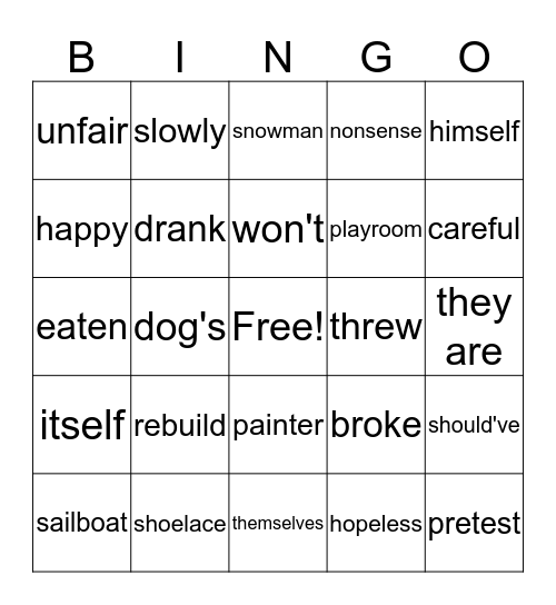 Review 1 Bingo Card