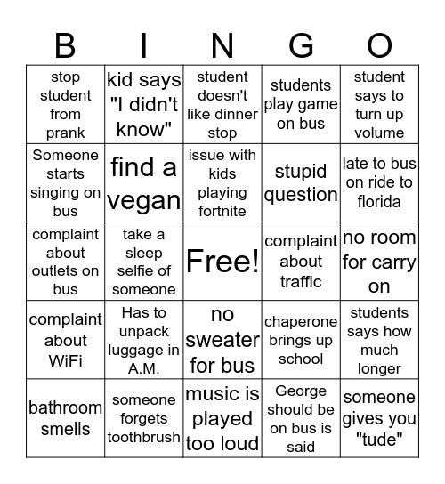 Florida Bingo 2 Bingo Card