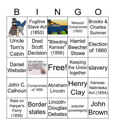 Causes of the Civil War  Bingo Card