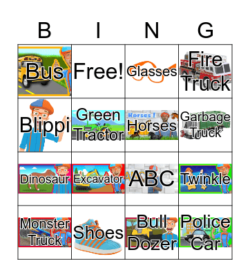 BLIPPI Bingo Card