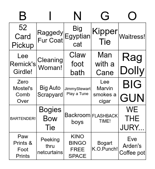 KINO ALL STAR BINGO Card