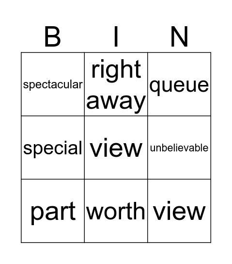 Theme 6 Vocabulary Bingo Card