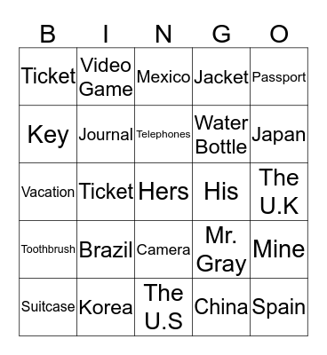 Bingo Review Bingo Card
