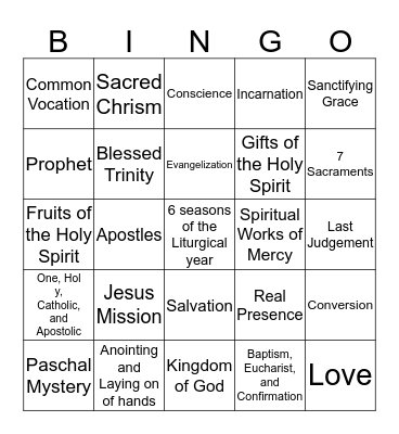 HOLY SUPERBOWL Bingo Card