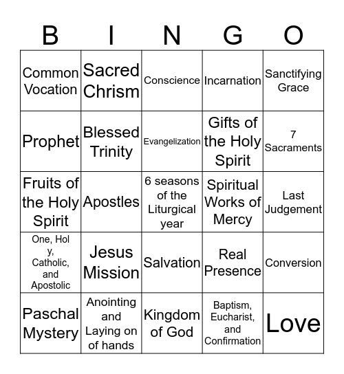 HOLY SUPERBOWL Bingo Card