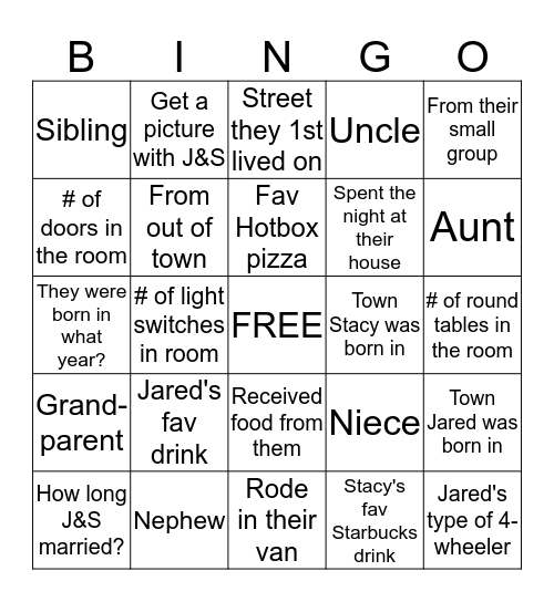 40th Birthday Bingo Card
