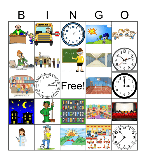 School Day Bingo Card