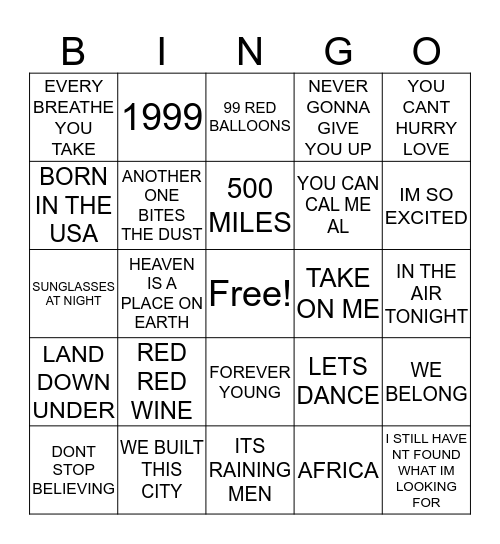 THE PRIORY Bingo Card