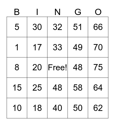 figurative language Bingo Card