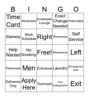 Edmark Sight Words Bingo Card