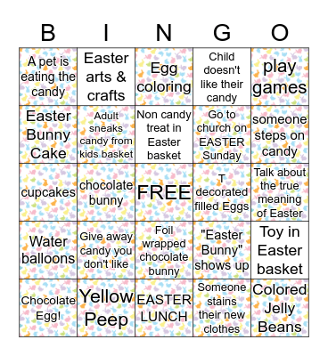 EASTER KIDS BINGO  Bingo Card