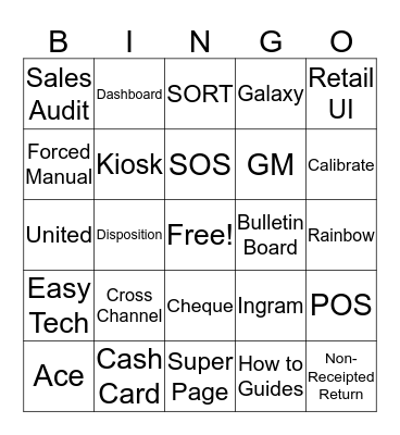 Retail Keyword Bingo Card
