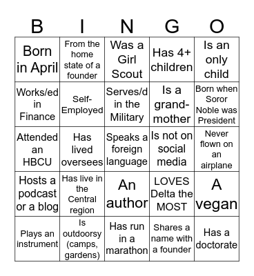 Odyssey Bingo Card