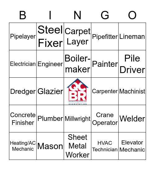 SKILLED TRADES BINGO Card