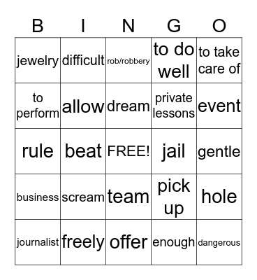 Essential Links Unit 3 Bingo Card
