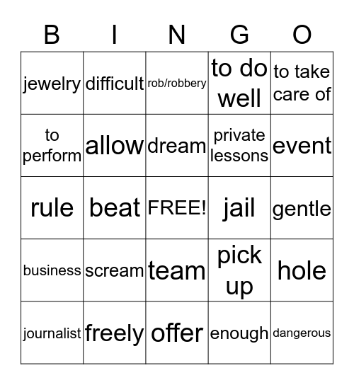 Essential Links Unit 3 Bingo Card