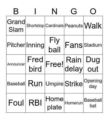 Baseball! Bingo Card
