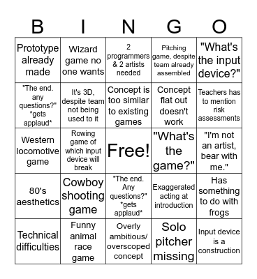 GGC Pitches Bingo Card