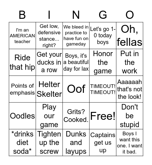 Nelly Bingo Card