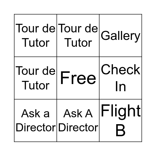 Passport: Travels in Tutoring Bingo Card