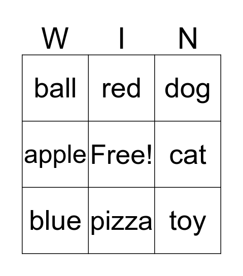 Jaelynn Bingo Card