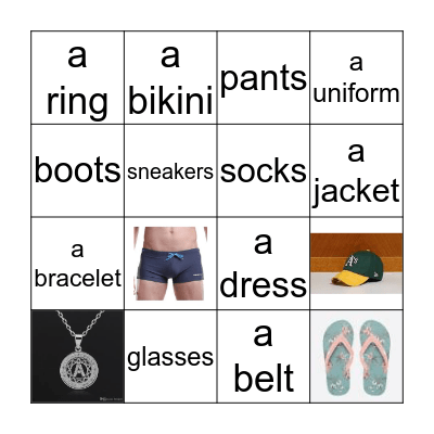 Clothes Bingo Card