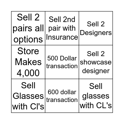 Sales Bingo  Bingo Card