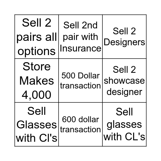 Sales Bingo  Bingo Card