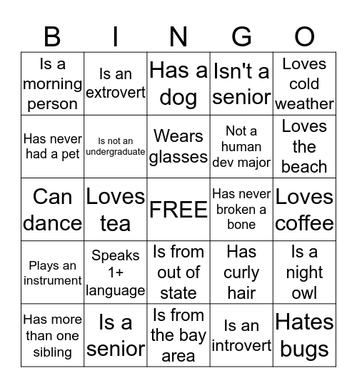 Volunteer Bingo Spring 2019 Bingo Card